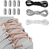 HILLHOME 4 Pairs No Tie Shoelaces Tieless for Adult,Kids,Elderly Sneaker Fits Many Shoes