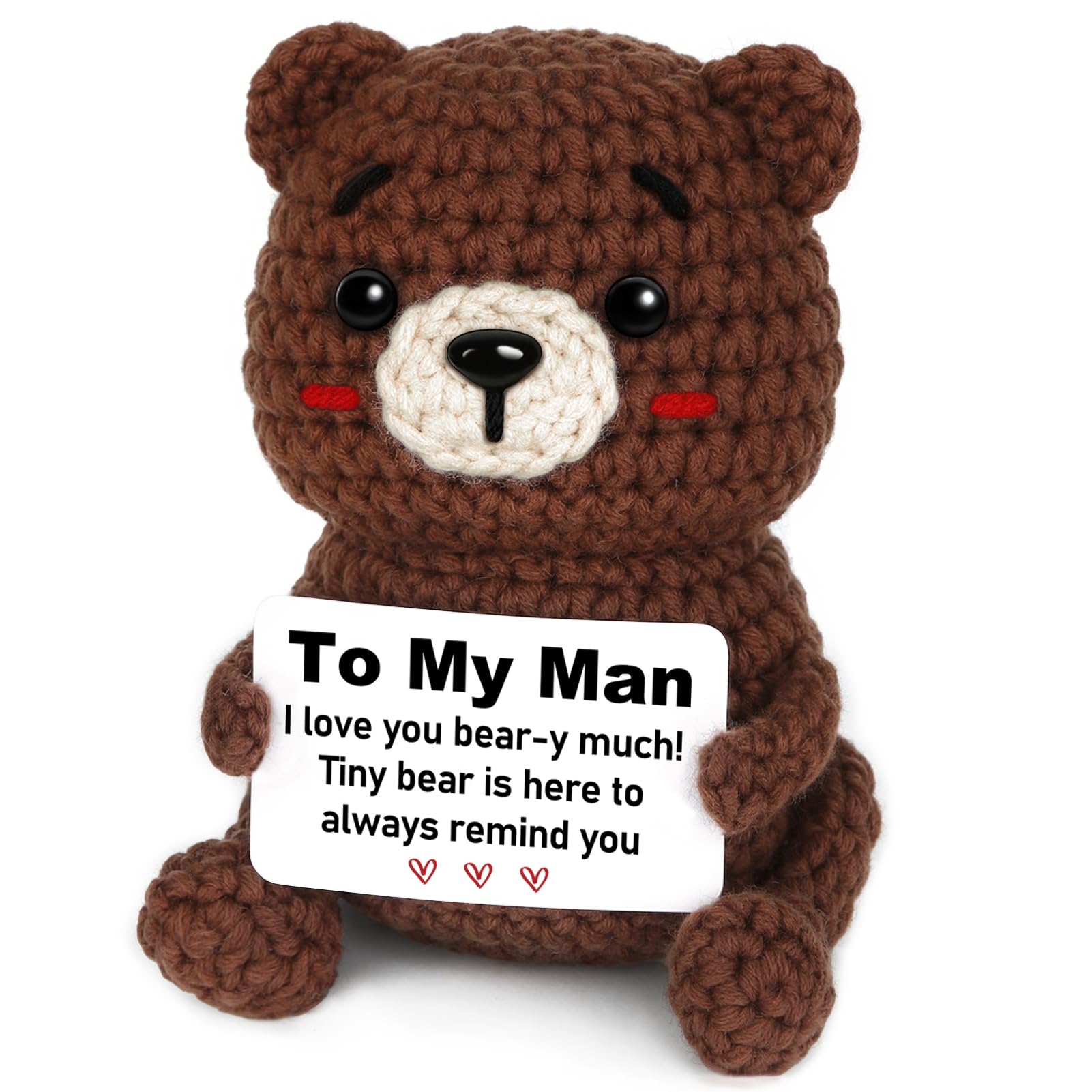 Glydein I Love You Gift for Him, Anniversary Romantic Gift for Men - to My Man Handmade Crochet for Boyfriend Husband Fiancé, Funny Birthday, Valentine's Day, for Him BF Hubby