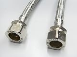 AK Monobloc Tap Tail Connector Flexible Hose M8 x 15mm Compression 500mm Pair view 9