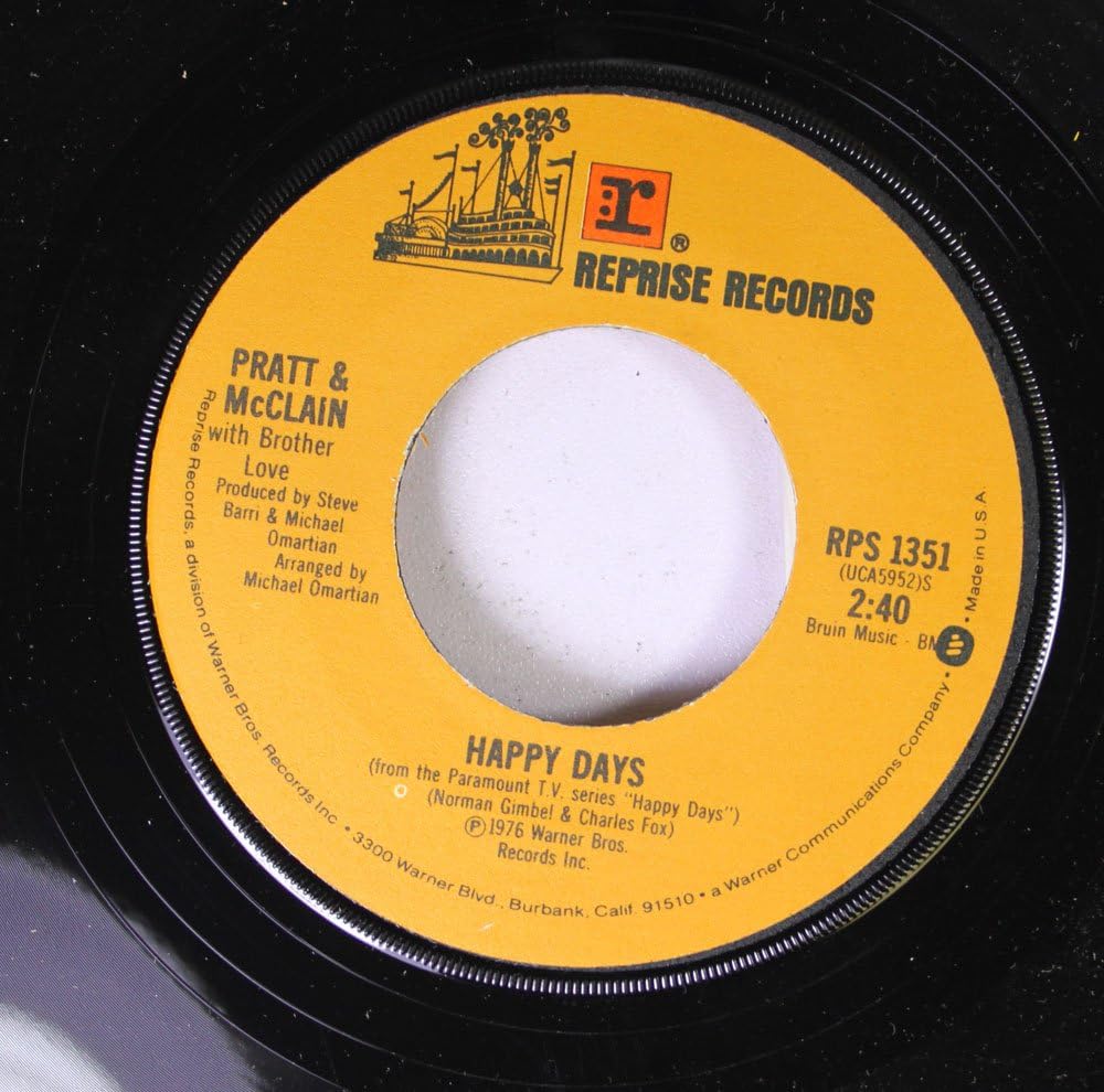 Pratt & McClain with Brother Love 45 RPM Happy Days / Cruisin' With The Fonz Amazon.co.uk CDs