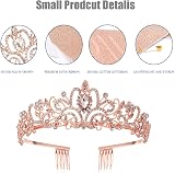Leixi Birthday Queen Sash & Rhinestone Tiara Set Rose Gold view 3
