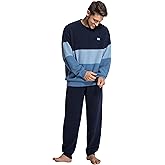 SlumberMee Mens Fleece Plush Pajama Set Ultra Soft Fluffy Warm Pjs Long Sleeve Top & Bottom Knit Winter Sleepwear