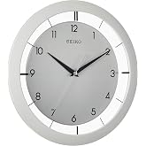 SEIKO QXA520WLH Metal Non Ticking Wall Clock, White, 11 Inch
