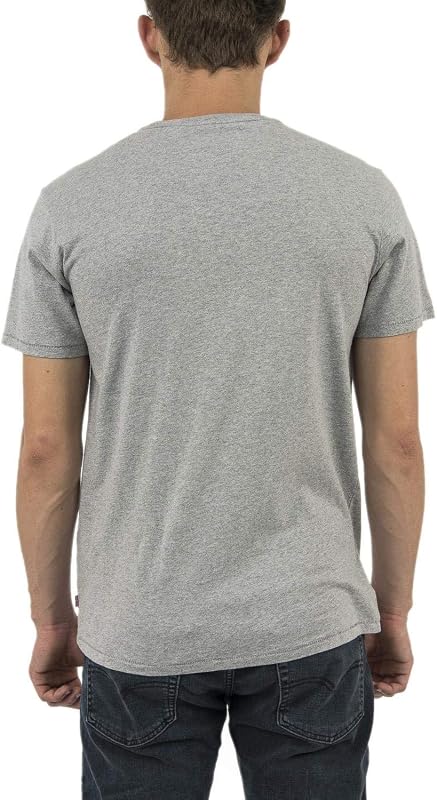 Herren Graphic Set-In Neck T-Shirt, Batwing Logo, Grey, M