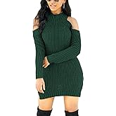 Sweater Dress for Women Elegant Casual Knit Long Sleeve Off Shoulder Pullover Winter Dresses