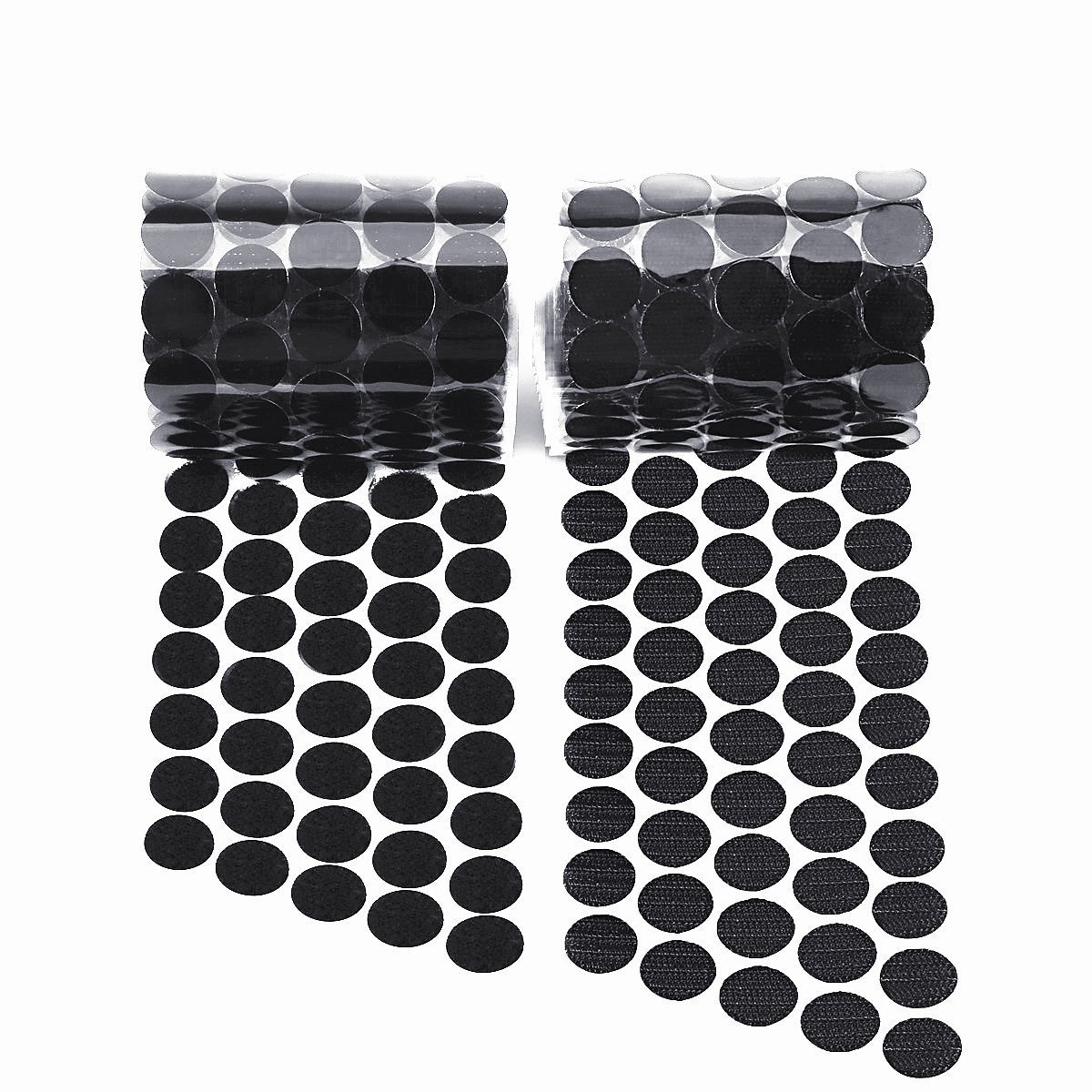 Self Adhesive Dots, Hompie Sticky Back Coins Nylon Hook & Loop Strips,300pcs (150 Pairs) 3/4" Diameter Round Tapes with Waterproof Sticky Glue Fastener,Perfect for School,Office,Home(Black)
