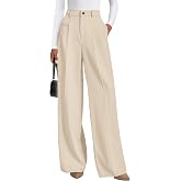 PRETTYGARDEN Women's Tailored Wide Leg Work Dress Pants | High Waisted Flowy Business Casual Palazzo Pants, Professional Offi