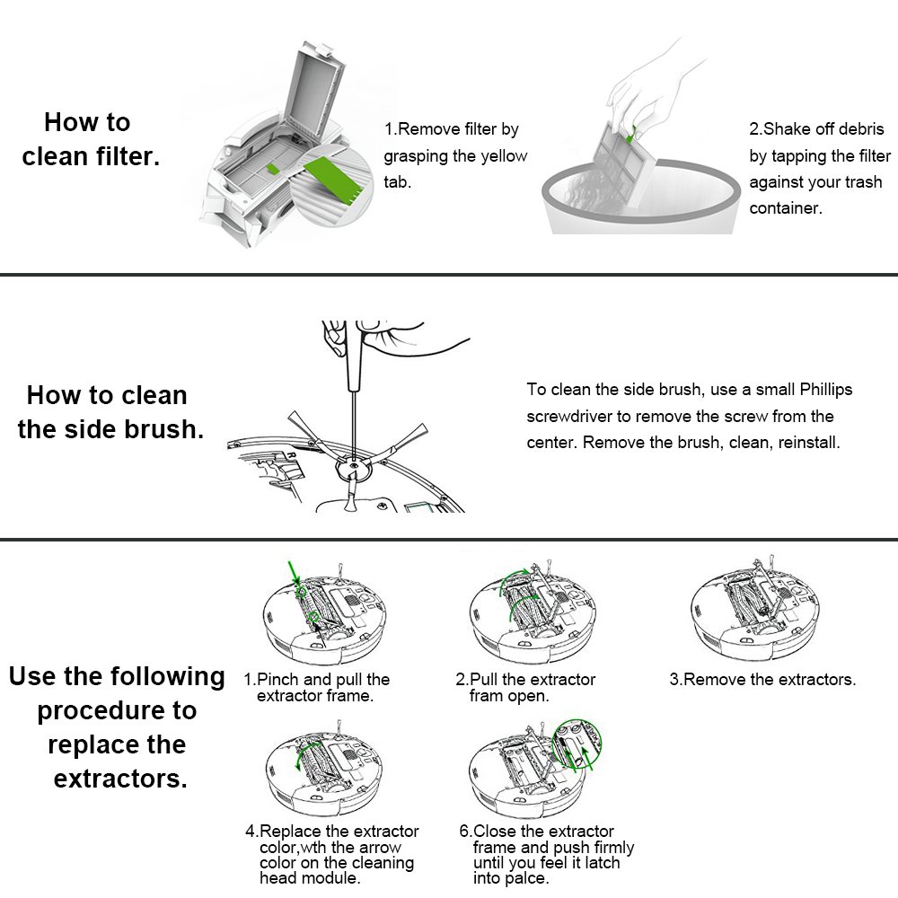 Vacuum Accessories For iRobot Roomba 800 & 900 Series 980 960 961 860 870 871 880 894 861 864 Model Replacement Kit Replenishment Roomba 15pcs Parts Set HEPA Filters Side Brushes Debris Extractor