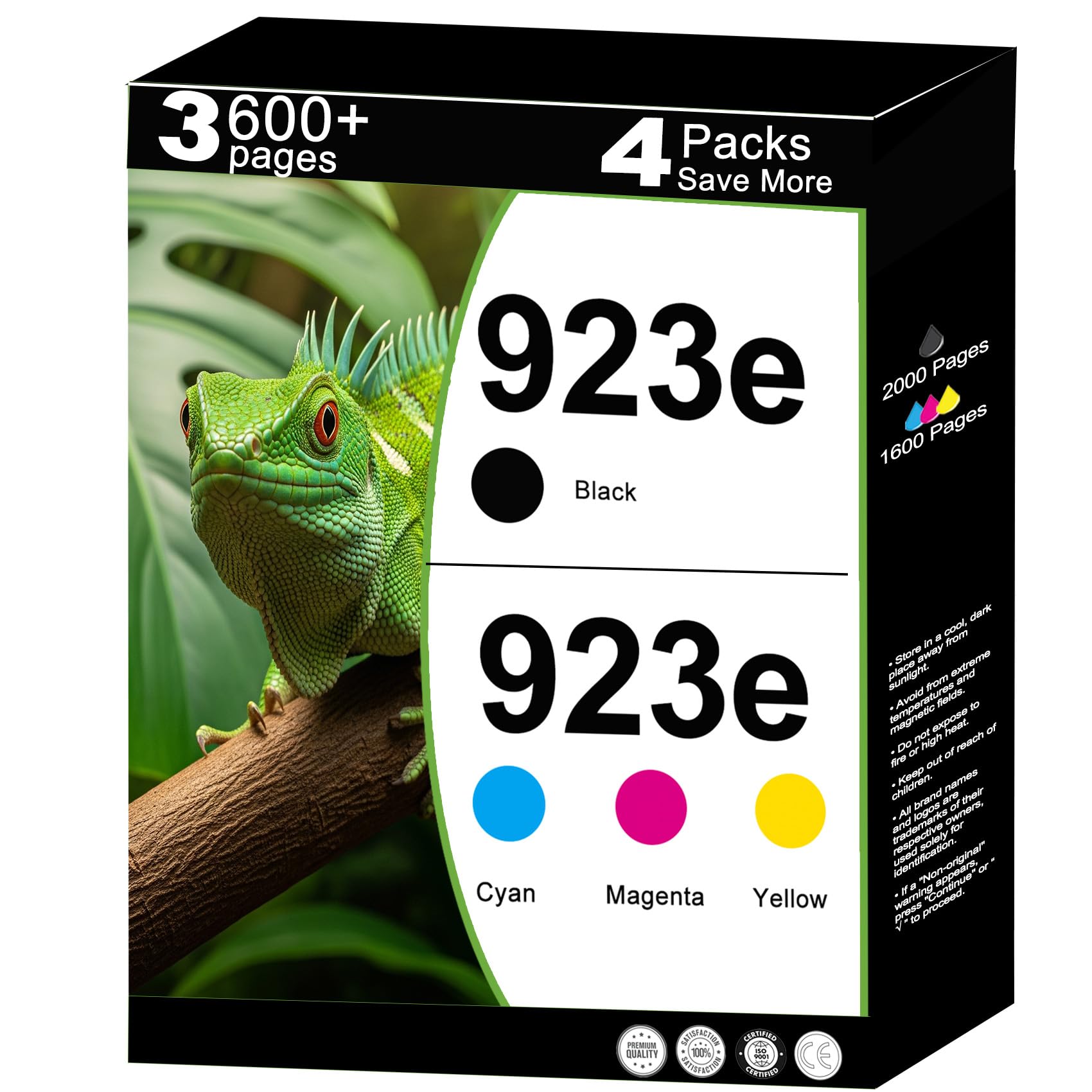 Photo 1 of 923e Ink Cartridge Combo Pack for HP 923XL 923 XL Compatible for HP923XL Black Color HP923 for Printer OfficeJet Pro 8130e 8135e 8122e 8138e 8139e 8125e 8120 8124e 8130 8132e 8134e Cyan Magenta Yellow