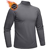 MAGCOMSEN Men's Thermal Shirt Mock Turtle Neck, Fleece Lined Long Sleeve Undershirts, Athletic Warm Base Layer Winter Top