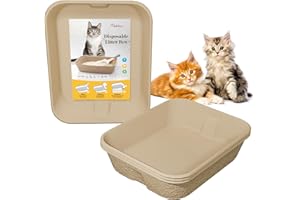 KAKKUE 4 Pack Disposable Cat Litter Boxes – Portable Leak-Proof Cat Trays for Travel, Temporary Housing, or Use as Litter Box Liners, Eco-Friendly