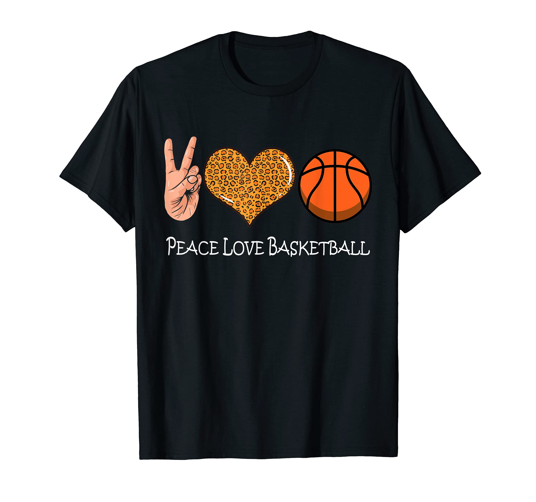 Peace Love Basketball - Cute Basketball Peace Love T-Shirt