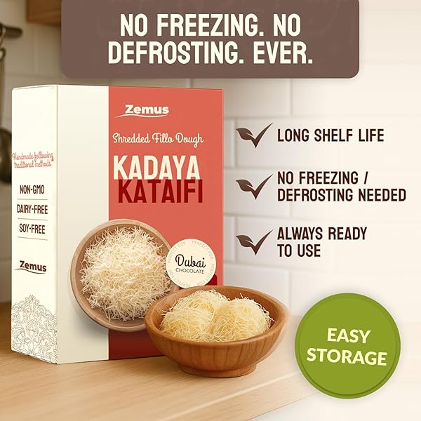 DRIED SHREDDED KATAIFI FOR DUBAI PISTACHIO CHOCOLATE BAR – KNAFEH FILLO DOUGH, KADAYIF, KUNAFA DOUGH (17.5 OZ)
