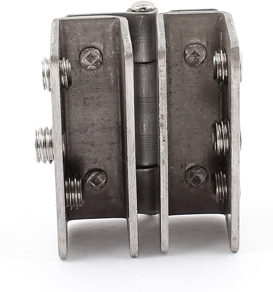 Sourcingmap Shower Door Metal Glass-to-Glass Clamp Clip Hinge for 8mm - 10mm Glass, Silver - Image 3