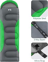 Trail Outdoor Leisure Trail Envelope Sleeping Bag Snug Hood 3 Season 190x75cm view 4