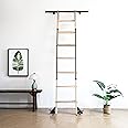 104RDHOUSE 12FT Hook on Sliding Library Ladder Hardware Kit,Telescoping Upper Hook,Bottom Brake Roller, Rustic Black Finish(No Ladder)