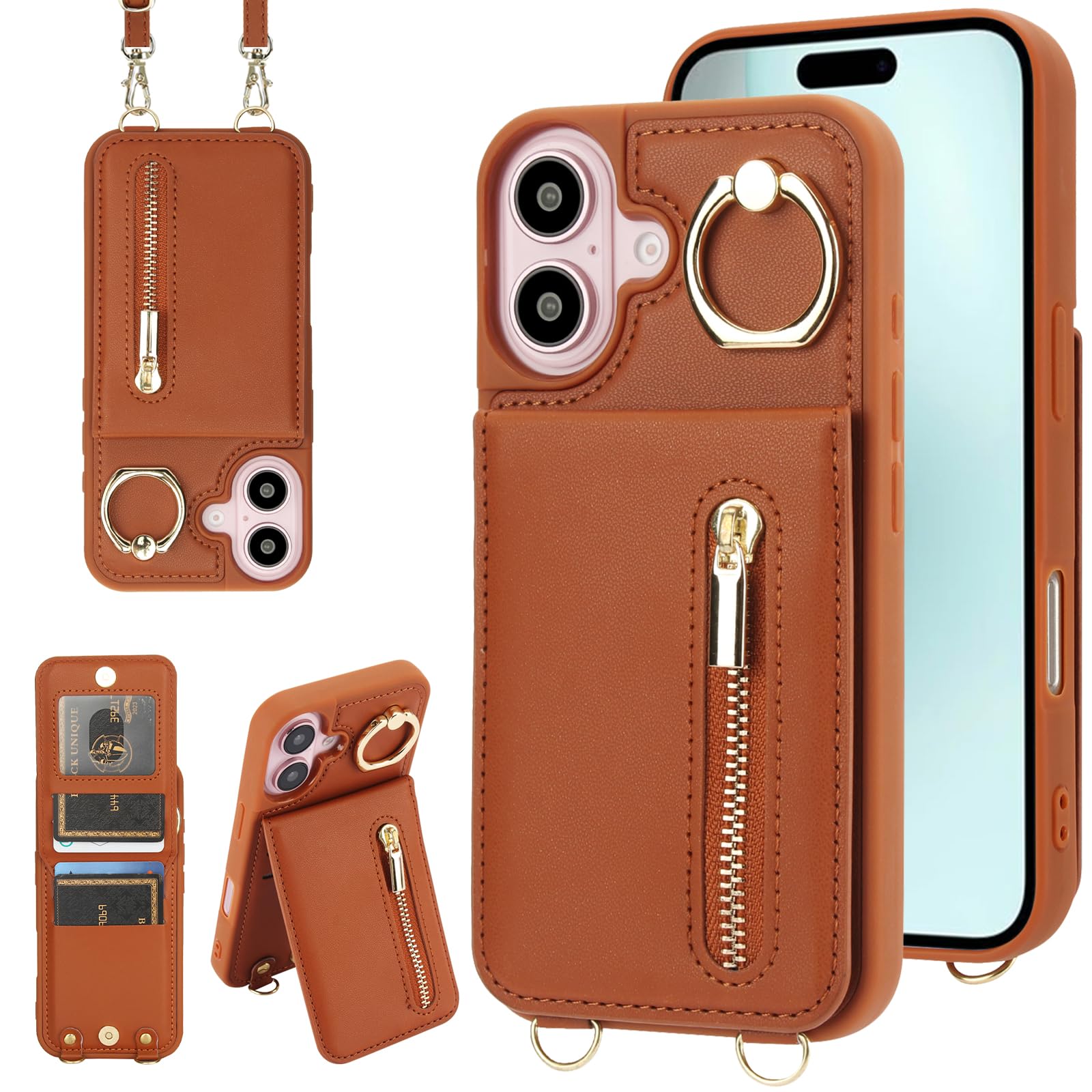 Jcxtrombulous Crossbody Wallet Case for iPhone 16
