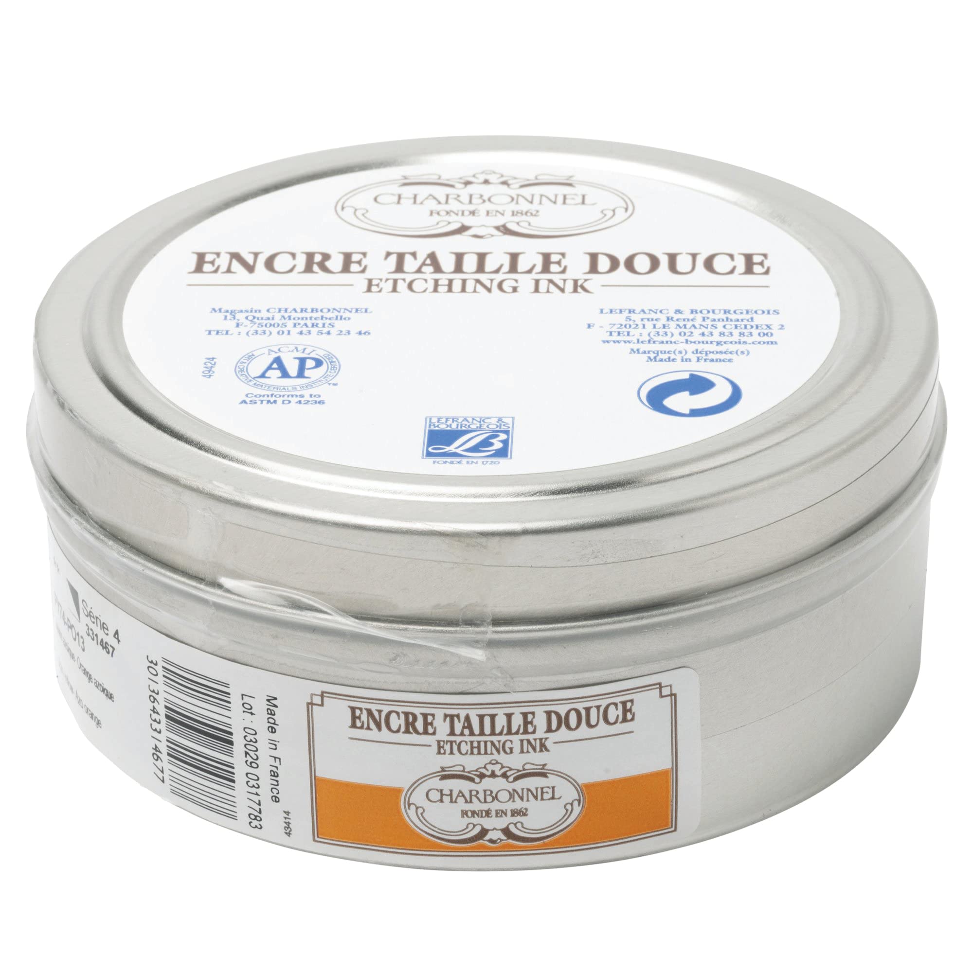 Lefranc and Bourgeois Charbonnel etching ink, Aprikosengelb, 200ml Topf - Kupferdruckfarbe