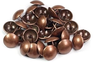 ZAYI 30mm Red Copper Antique Upholstery Nails, Round Large-Headed Nail, Furniture Tacks for Furniture Cork Board Wooden Furniture Decorative DIY Projects 20Pcs (Red Copper, 1-3/16")
