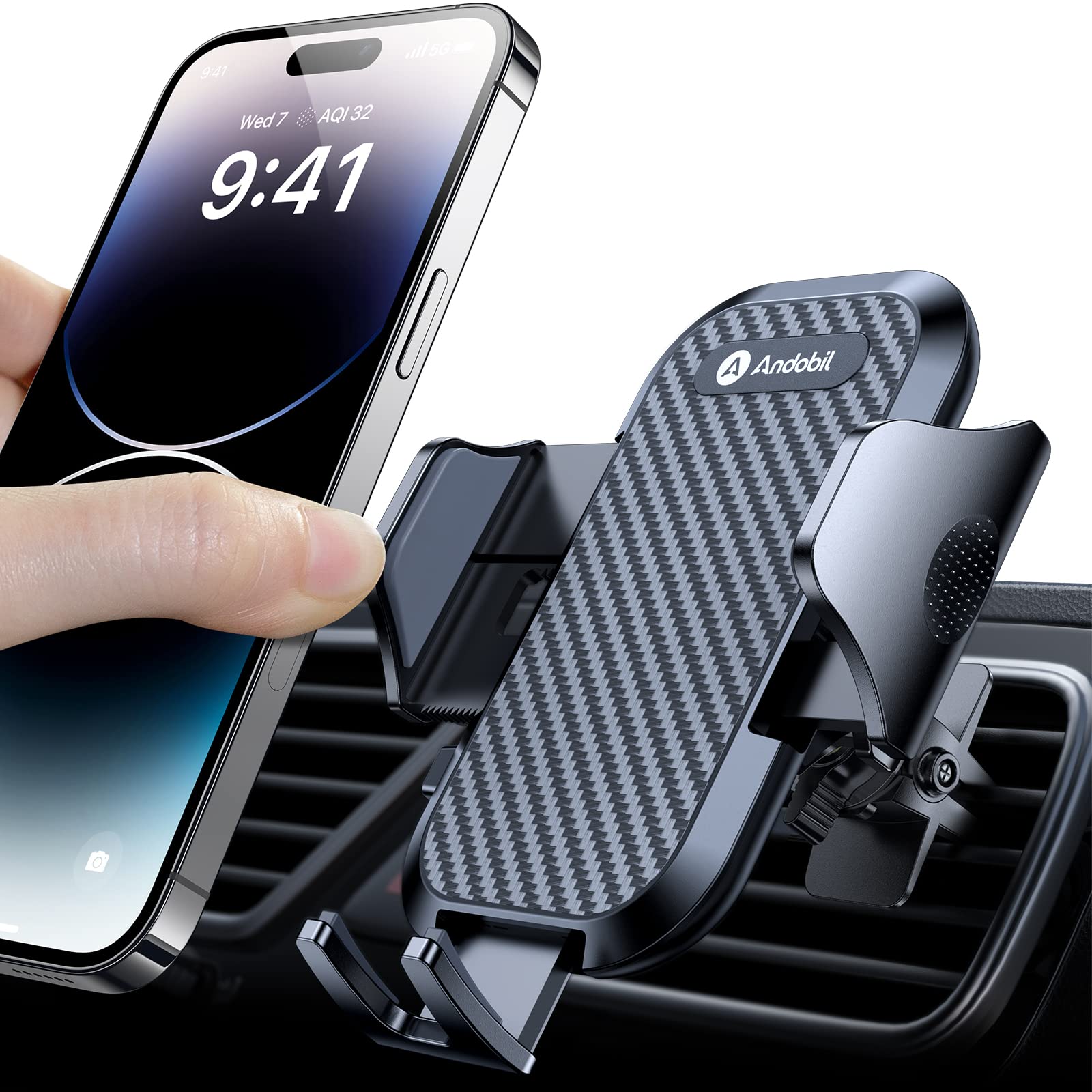 andobil Car Phone Holder [ Ultra Stable & Never Fall ] Mobile Phone Holder for Cars Air Vent Automobile Cradle Car Phone Mount for iPhone 14 13 Pro Max 12 11 Samsung S23 Ultra S22 S21 S20