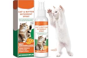 K SMART SIGN Cat Deterrent Spray, Natural Ingredients Cat Spray Deterrent for Cats and Kittens, Safe Cat Deterrent Indoor, Cat Urination Deterrent for Furniture Protection, Effective Cat Scratch Deterrent Training Orange