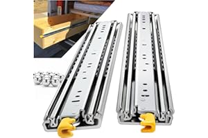 REGUDA Heavy Duty Locking Drawer Slides Full Extension Runners with Lock 12 14 16 18 20 22 24 26 28 30 32 34 36 38 40 44 48 52 56 60 Inch Side Mount Rails for Drawer Capacity 500lb 1 Pair