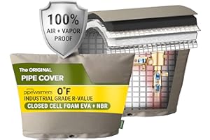 PIPEWARMERS The Original Winter Pipe Insulation Cover (0˚F) - Extra-Thick EVA+NBR (UV-Coated) Insulated Backflow Preventer Freeze Protection, Pump Cover, Sprinkler/Well/Valve Head Cover - (24" W X 18" H)