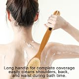 YUNYU Wet & Dry Brushing Body Brush Set 2pc Long Handle Back Scrubber view 6