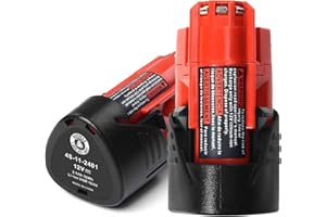 DV8DKV7 2 Pack M12 2.5Ah Replacement Battery Compatible with Milwaukee M12 Battery 48-11-2401 48-11-2402 48-11-2411 48-11-2420 48-11-2440 Milwaukee M12 12V Cordless Tools