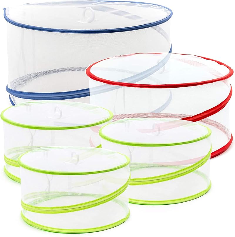 Bramble 5 Mesh Pop-Up Food Covers Assorted Sizes Collapsible Net Domes