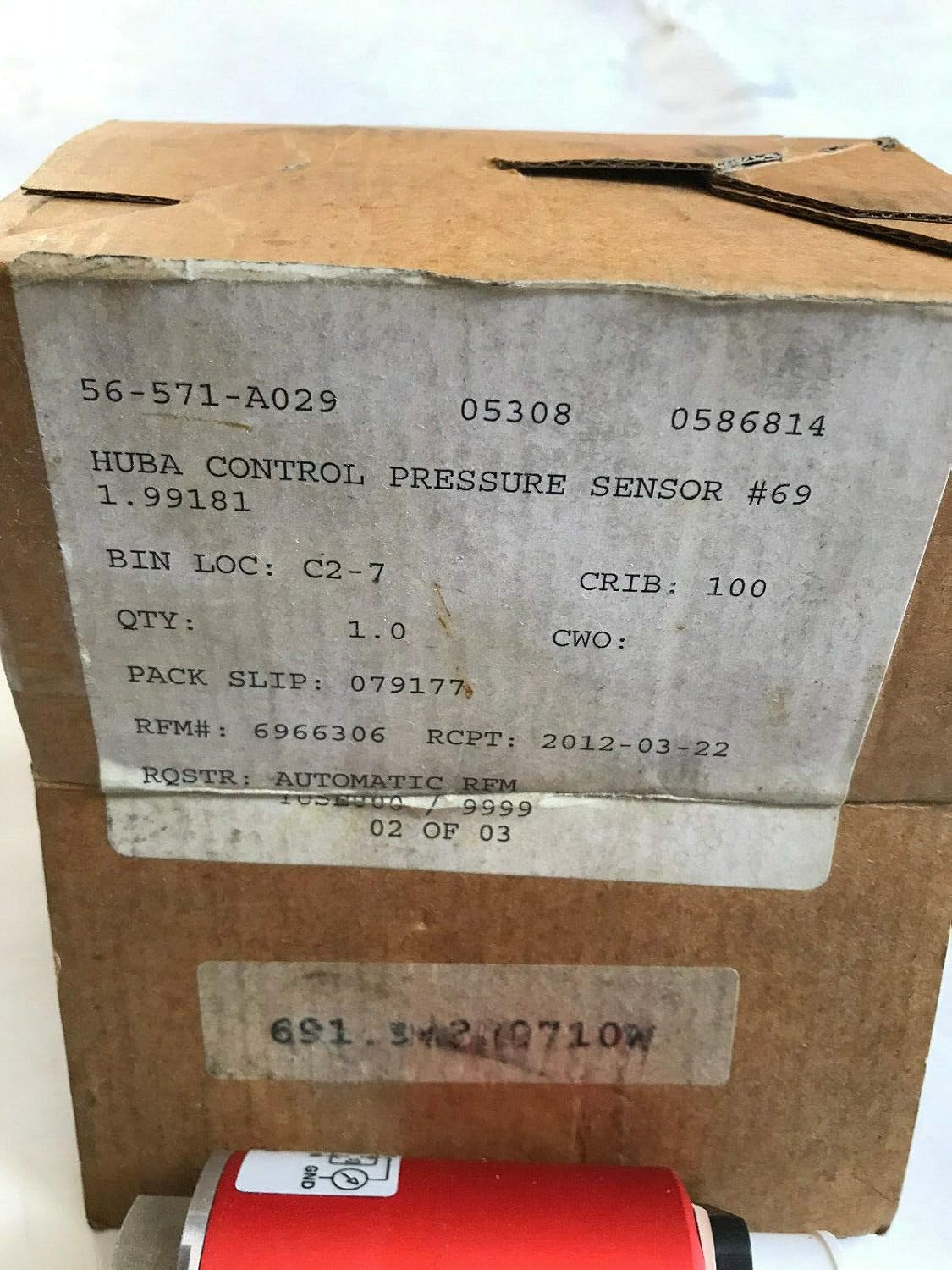 NEW HUBA CONTROL 691.94300710W0 PRESSURE SENSOR. 500BAR MAX,1133VDC,SD