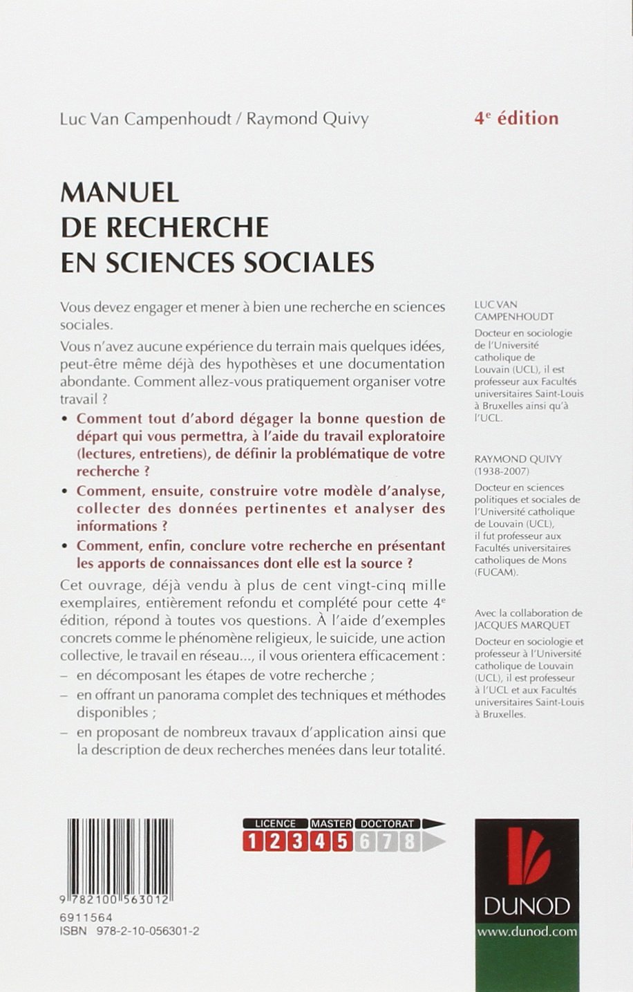 Manuel De Recherche En Sciences Sociales 4e éd Amazonca - 