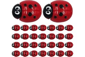 30PCS Cute Fridge Magnets, Ladybug Refrigerator Magnets Decorative for Kitchen, Whiteboard, Office - Adorable Red Resin Magne