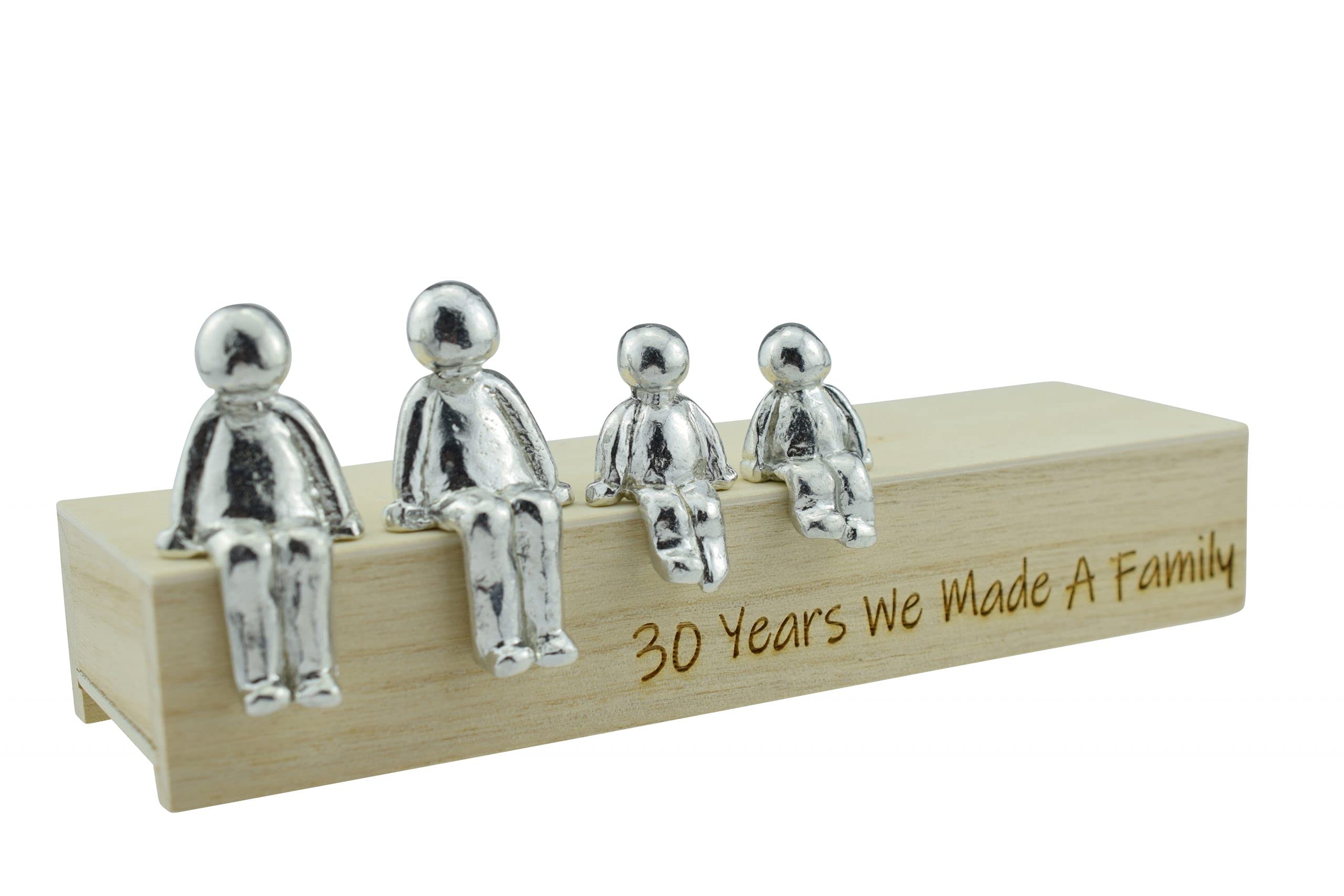 Pirantin 30th Anniversary Idea - 30 Years We Made A Family Metal Ornament - Choose Your Family Combination Box & Woodgrain May Vary(2 Children)