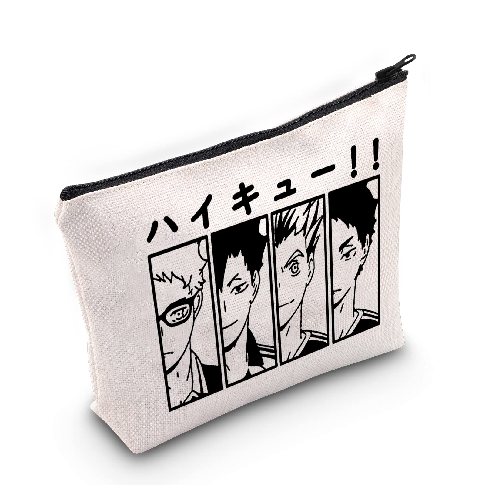 WZMPA Haikyu Anime Cosmetic Bag Kotaro Tetsuro Keiji Hinata Fans Gift Haikyu Cosplay Makeup Bag Zipper for Women Girls, Haikyuu Friends