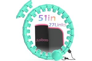 JLoibao Weighted Hula Circle for Adults Weight Loss, Infinity Fitness Hoop Plus Size 51 Inch with Sweat Belt, Include 27 Detachable Links and Waist Trainer for Women