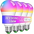 HYDONG Smart Light Bulbs, 15W Color Changing Light Bulbs Compatible with Alexa Only, A19 Alexa Light Bulbs, Tunable 2700K-6000K E26 / E27 Bluetooth LED Lights for Bedroom, Living Room 4 Pack