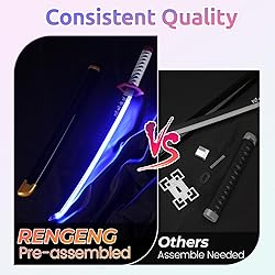 RENGENG Light Up Giyu Sword, 30 Inches Rechargeable