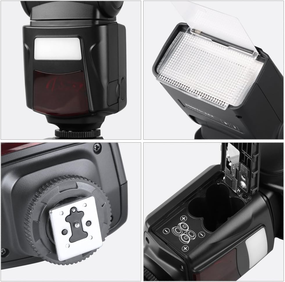 PHOTOOLEX Camera Flash Speedlite for Canon Nikon Sony Panasonic Olympus Fujifilm Pentax Sigma Minolta Leica and Other SLR Digital Cameras and Digital Cameras with Single Contact Hot Shoe - Image 5