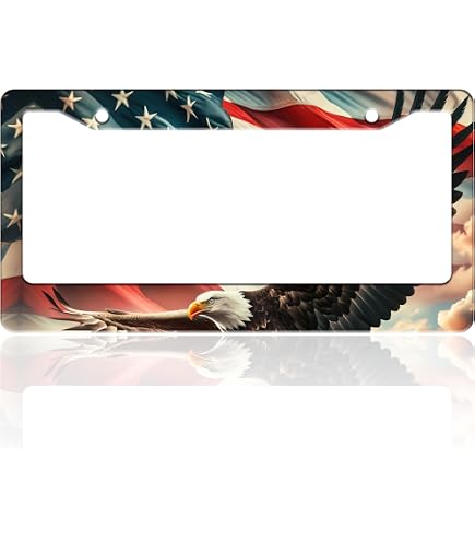 License Plate Frames Black, White, and Blue License Plate Frame
