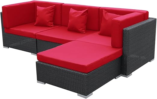 Jet Line Gartenmoebel Bergen Aus Aluminium Garten Moebel Polyrattan Lounge Schwarz Rot Sitzgruppe Polyrattan Garten Gartenausstattung Amazon De Kuche Haushalt