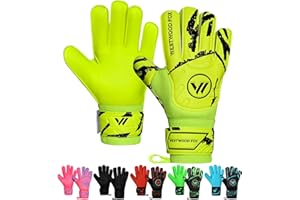 WESTWOOD FOX Goalkeeper Goalie Gloves,Finger Protection Soccer Goalie Gloves for Kids,Youth,Adults,Heavy Grip Palm Dumbo Latex 4+3 mm,Wrist Support