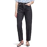 Madewell Womens The Darted Barrel-Leg Jean in Black