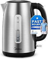 Midea Electric Kettle 3000W 1.7L Stainless Steel LED Indicator Dry Burn Protec view 1