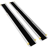 Goplus Wheelchair Ramp, Adjustable Portable Aluminum Ramps with Non-Skid Surface for Home Steps Stairs Doorways, 4' to 7' Telescopic Handicap Ramp 600 LBS Capacity