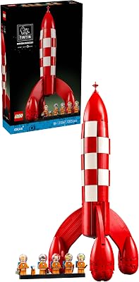 Ideas Die Mondrakete von Tintin - Raumschiff Modellbau für Erwachsene - Set zum Ausstellen mit 5 Minifiguren und der Hundefigur Struppi für DIY Deko - Geschenkidee für Fans - 21367