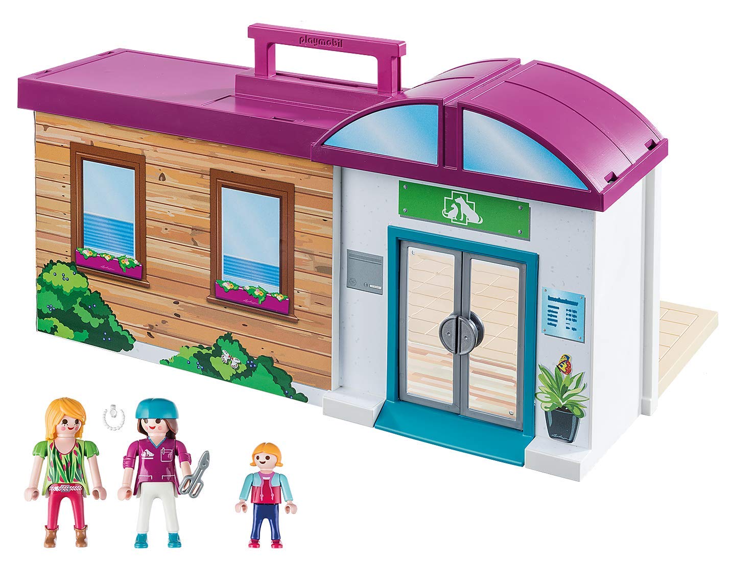 Playmobil City Life 70146 Take Along Vet Clinic with lots of equipment, Animals Figures, for Children 4+