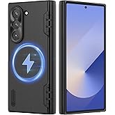 Nillkin for Samsung Galaxy Z Fold 6 Magnetic Case with Screen Protector, [Compatible with MagSafe][Hinge Protection] Frosted Texture Slim Fit Protective Phone Case for Galaxy Z Fold 6 Case Black