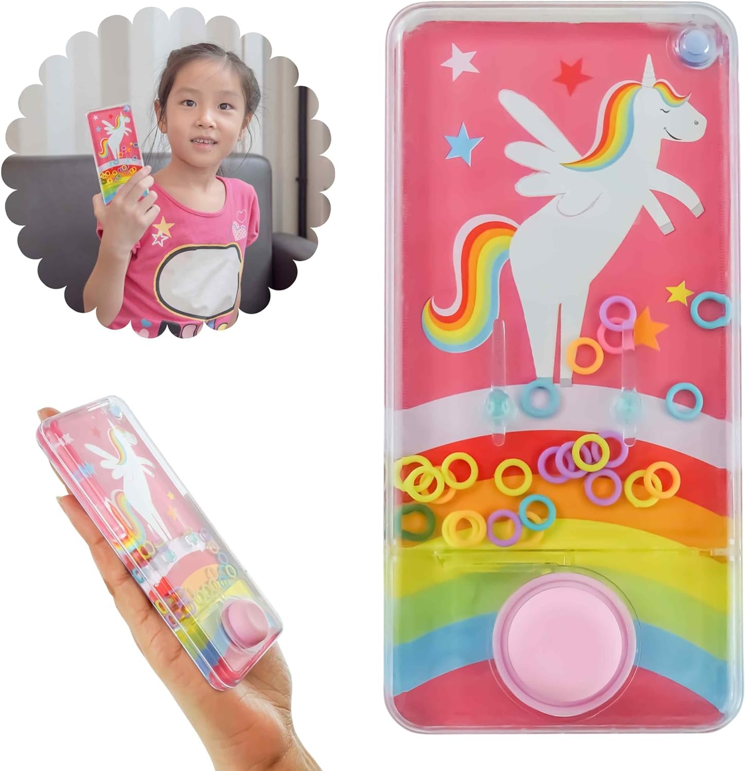 Star Ocean Handheld Water Ring Toss Game 14cm, Retro Aqua Toy Console for Kids, Stress Relief Travel Game, Classic Party Favour, Fun Stocking Stuffer Gift for Boys & Girls