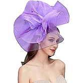 TLMNU Sinamay Fascinator Hat Floral Feather Pillbox Derby Hats for Women Wedding Tea Party with Headband Clip